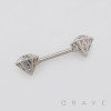 DIAMOND-SHAPED HOLLOW REVO INLAY 316L SURGICAL STEEL NIPPLE RING